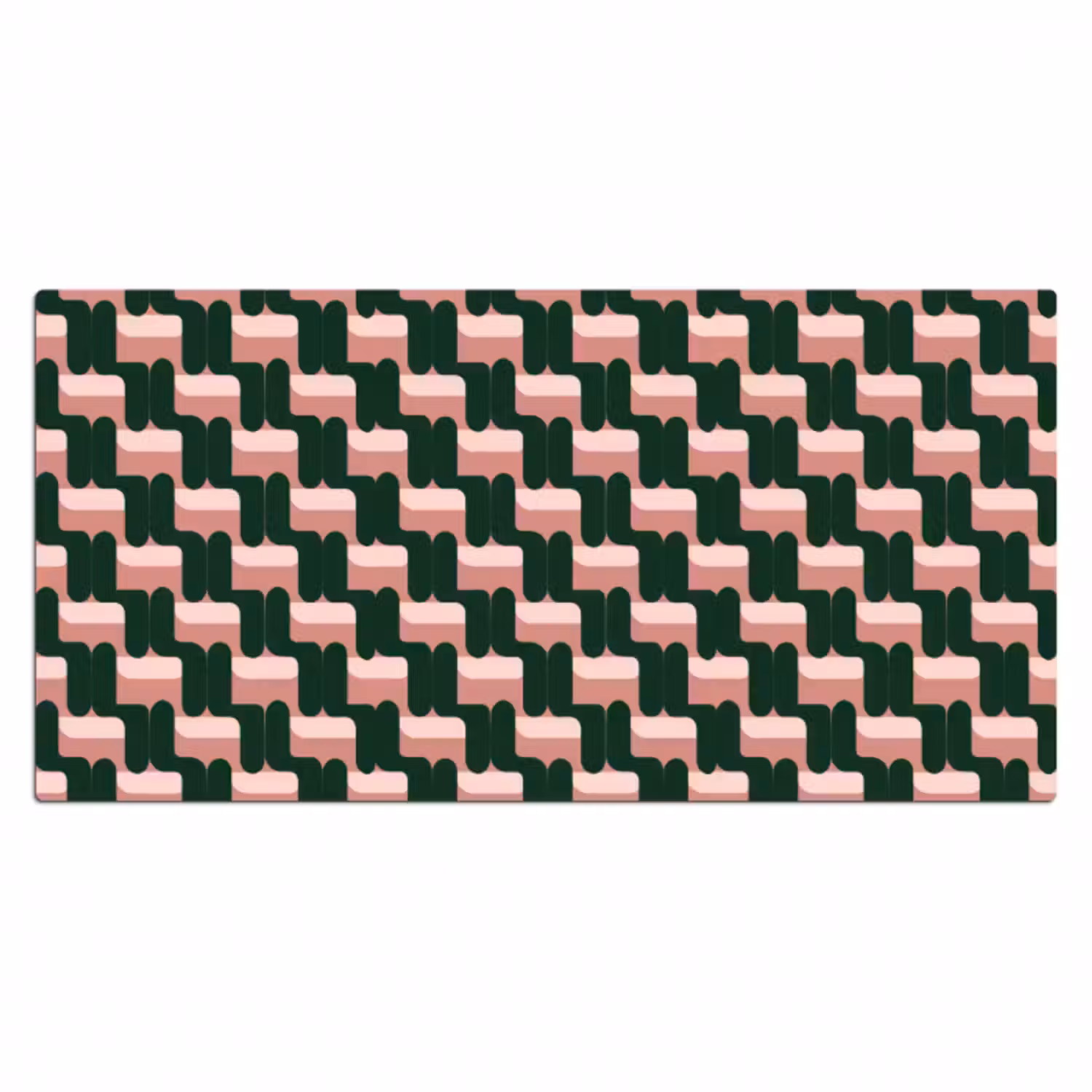 Schreibtischunterlage - Zopfmuster - Grün - Rosa - Geometrisch