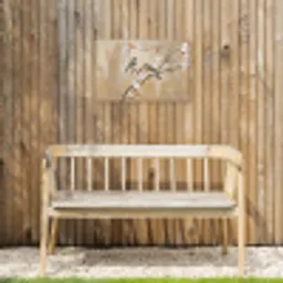 Vogels - Bloesemtak - Bloemen - Oranje Tuinposter op houten frame 2 cm dik klein -sfeer4