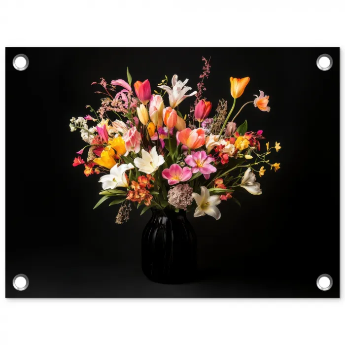 Vaas - Bloemen - Tulpen tuinposter los doek klein -3d