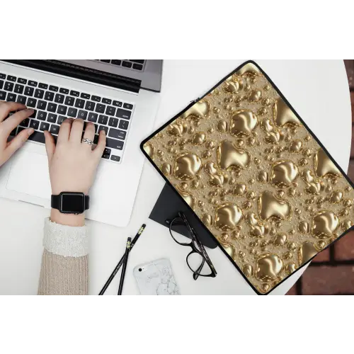 Druppels - Organisch - Goud laptophoes neopreen klein 279 -bureau
