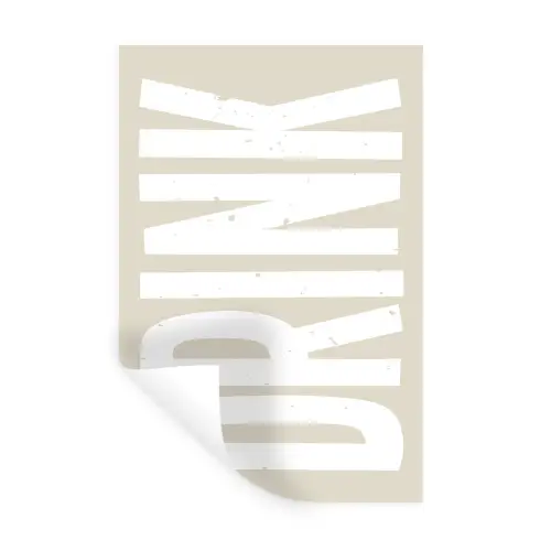 Japandi - Vintage - Japandi - Wit Muursticker klein -3d
