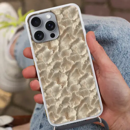 Waaierstructuren - Beige - Vezeltextuur Hoesje iPhone 16 Pro Max met koord klein 804 -sfeer3