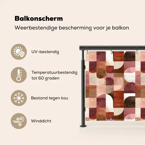 Geometrie - Modern - Retro Balkonbeschermer Duitsland klein 596 -specs_NL