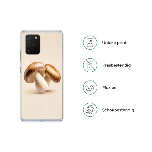 Champignons - Zacht - Beige Telefoonhoesje Samsung Galaxy S10 Lite klein -specsS10Lite