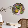 Doorkijk - Bloemen - Pad - Natuur Wandcirkel kunststof plaat 5mm dik klein -sfeer4