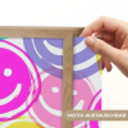 Smileys - Kleurrijk - Neon Light Box met batterij (Wandlamp kind) middel -USP_websiteprintDE