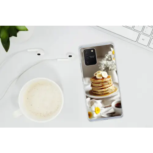 Pannenkoeken - Banaan - Siroop - Wit - Beige Telefoonhoesje Samsung Galaxy S10 Lite klein -oordopS10Lite