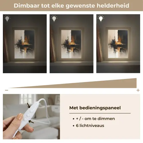 Modern - Zwart - Verf - Goud Light Box met kabel (Tafellamp) klein -USP_dimbaarNL