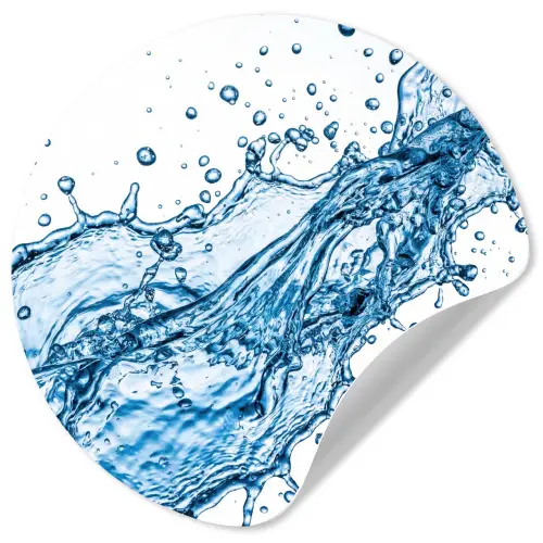 Spash - Water - Blauw Wandcirkel behangsticker klein -3d