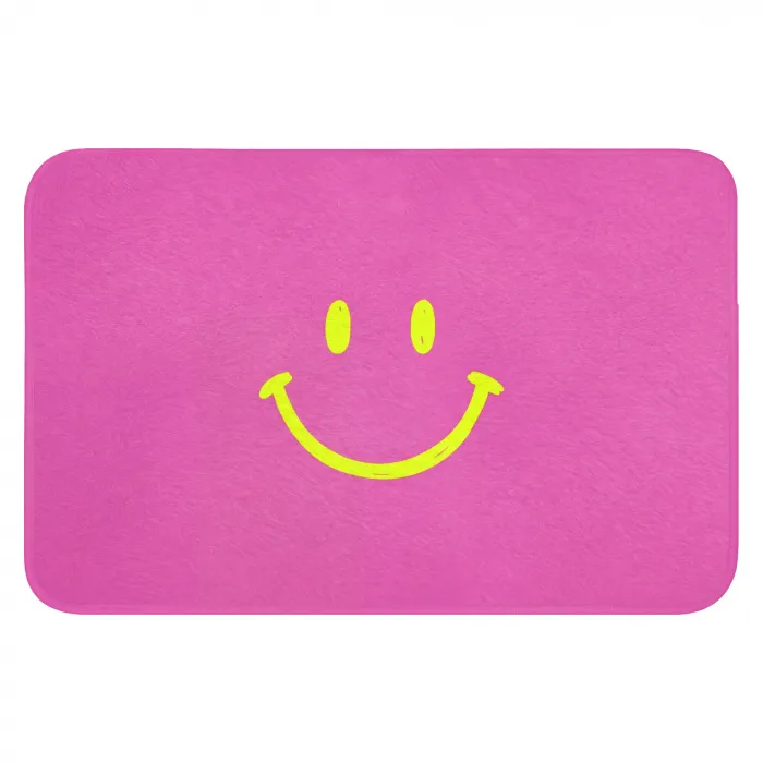 Smiley - Vrolijk - Roze WCmat klein -3d