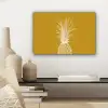 Lijnillustratie - Ananas - Bladkroon - Okergeel canvas 2cm klein -sfeer6