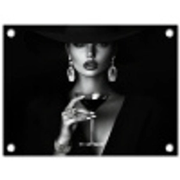 Vrouw - Cocktail - Chic tuinposter los doek klein -3d