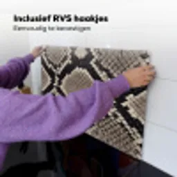 Slangenleer - Patroon - Beige Inductie beschemer met haakjes klein -ky-ophangen-nl