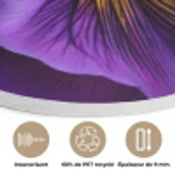 Paars - Viool - Diepte Akoestische PET Vilt - Rond klein -closeup_FR