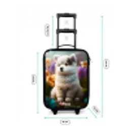 Witte puppy in een bloemenweide Kinderkoffer - Zwart klein -productfoto_formaten
