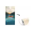 Bossen - Meer - Kano - Oranje fotobehang vinyl groot -3d