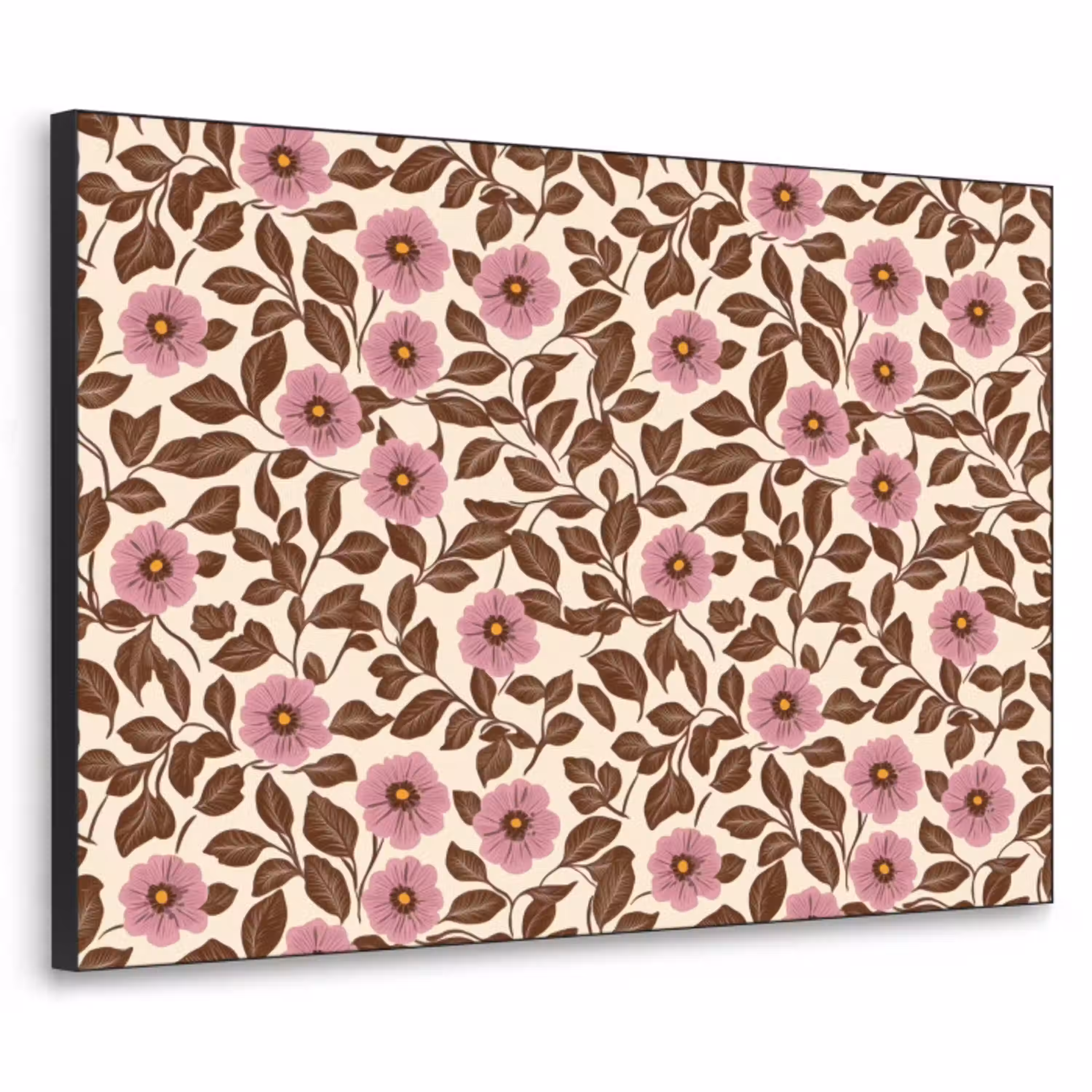 Bloemen - Bladeren - Kleurrijk Textielframe zwart klein 947 -3d