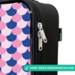 Schubben - Patroon - Blauw - Roze Kinderkoffer - Zwart klein -rits_DE
