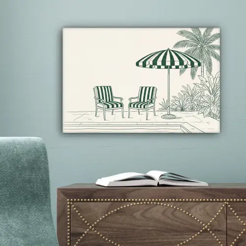 Terras - Illustratie - Groen canvas 2cm klein -sfeer4