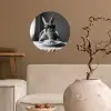 Konijn - Bunny - Zonnebril - Tafelkleed - Pasta - Schattig Wandcirkel behangsticker klein -sfeer1