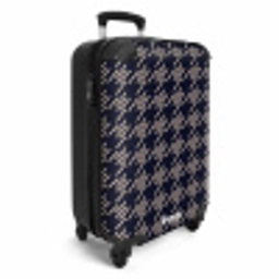 Donker pied-de-poule patroon met diagonale streepvulling NBS - Handbagage koffer - Vrouwen middel -productfoto_3d
