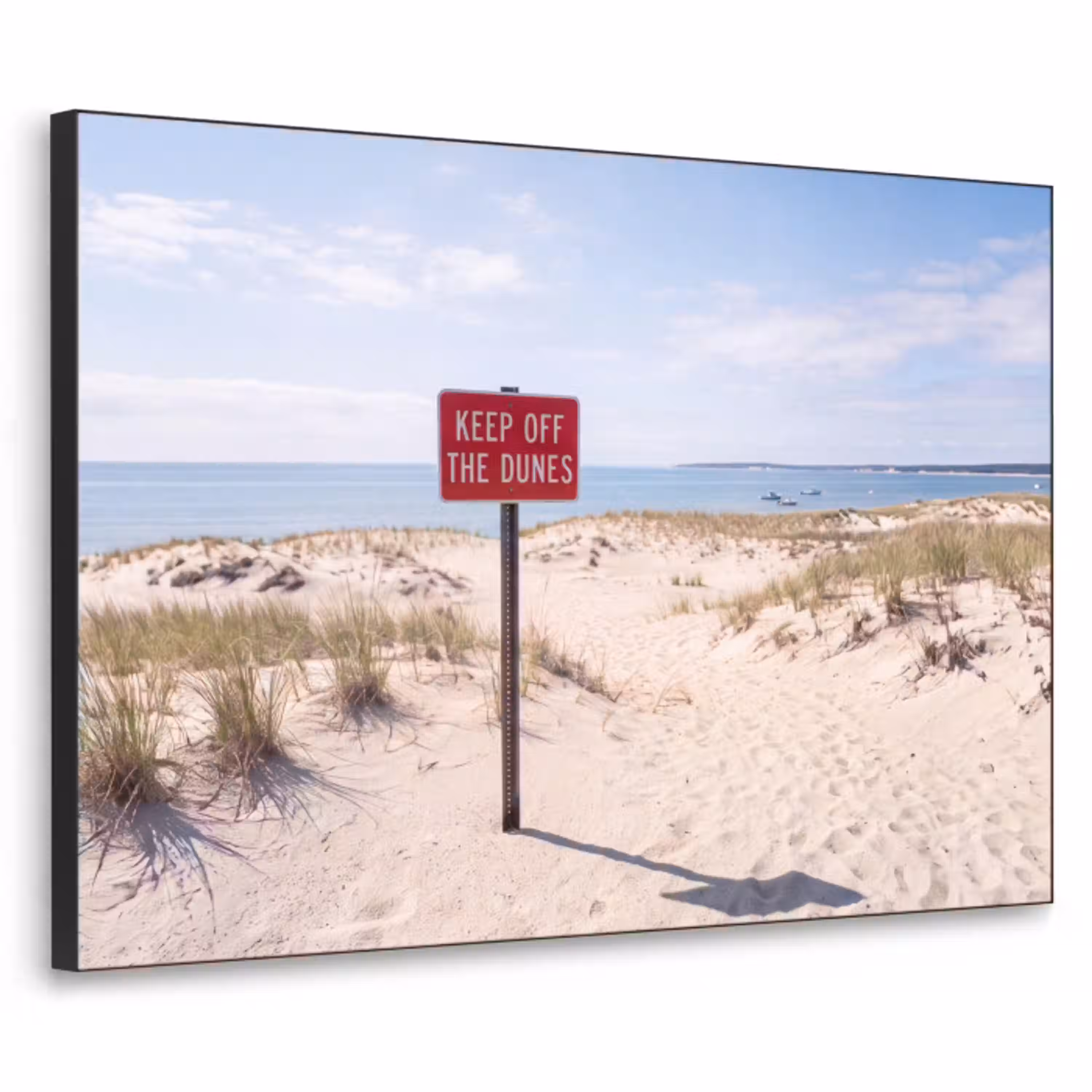 Duin - Bord - Kust - Landschap - Rood Textielframe zwart klein -3d