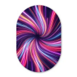 Abstract - Swirl - Futuristic - Neon Wandcirkel Ovaal Forex klein -3d