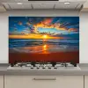 Zee - Zonsondergang - Strand - Wolken - Oranje keuken achterwand spatscherm klein -3d_website