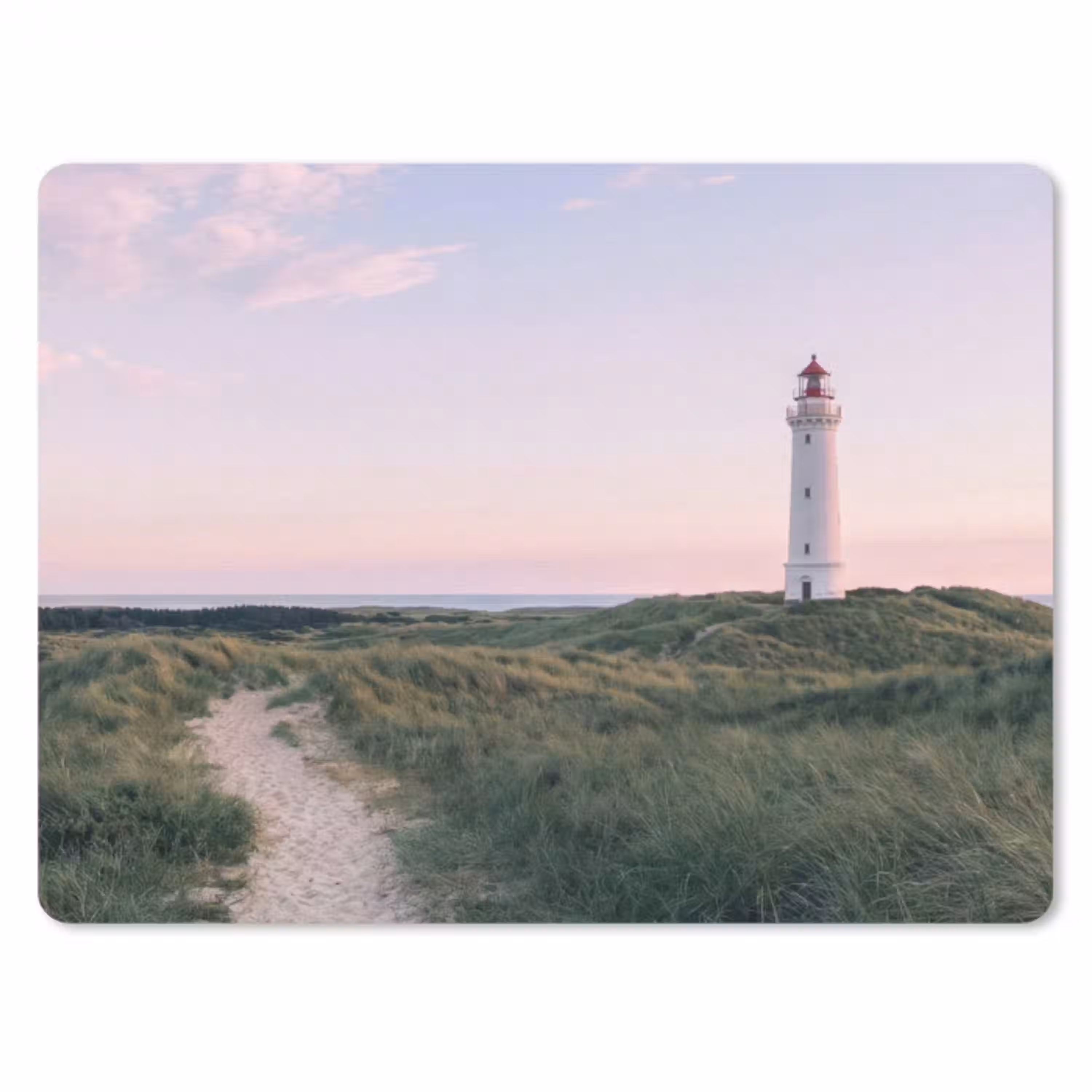 Vuurtoren - Duinlandschap - Zee muismat rubber klein -3d