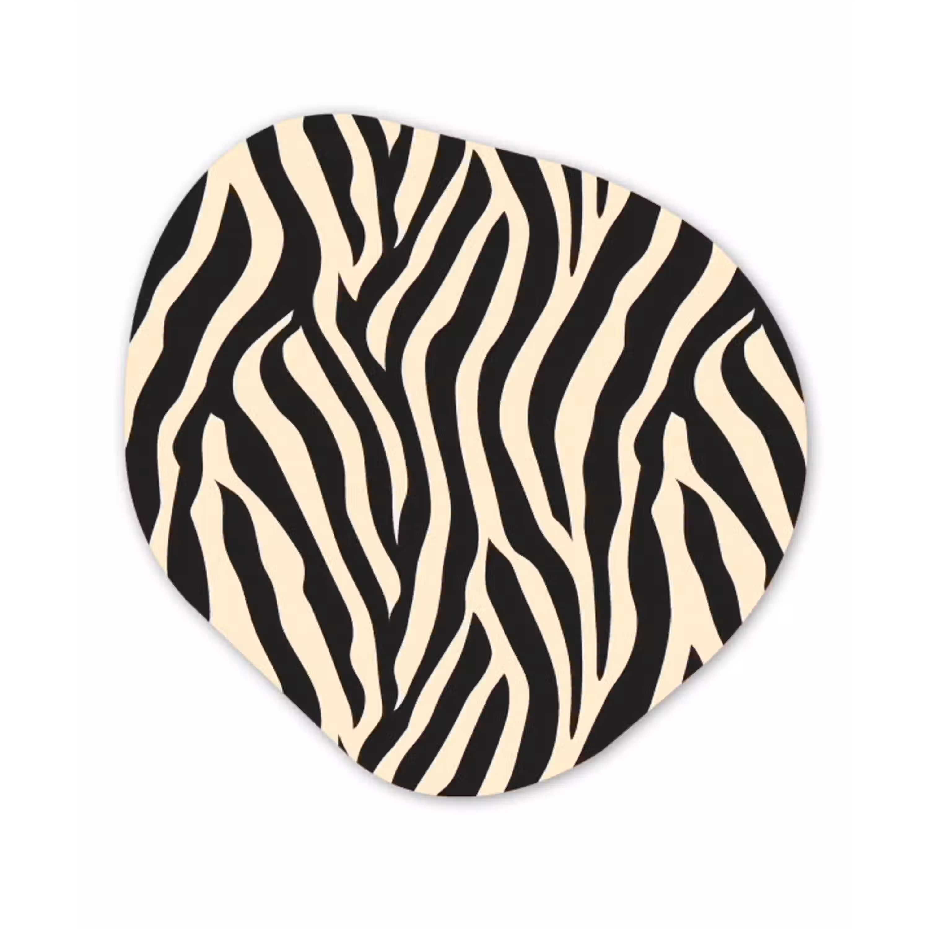 Zebra - Print - Klassiek - Zwart Wandcirkel Organisch Forex 3mm klein 629 -3d