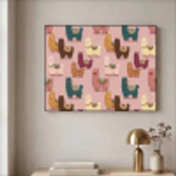 Alpaca's - Patroon - Kleurrijk Textielframe zwart klein 947 -sfeer2