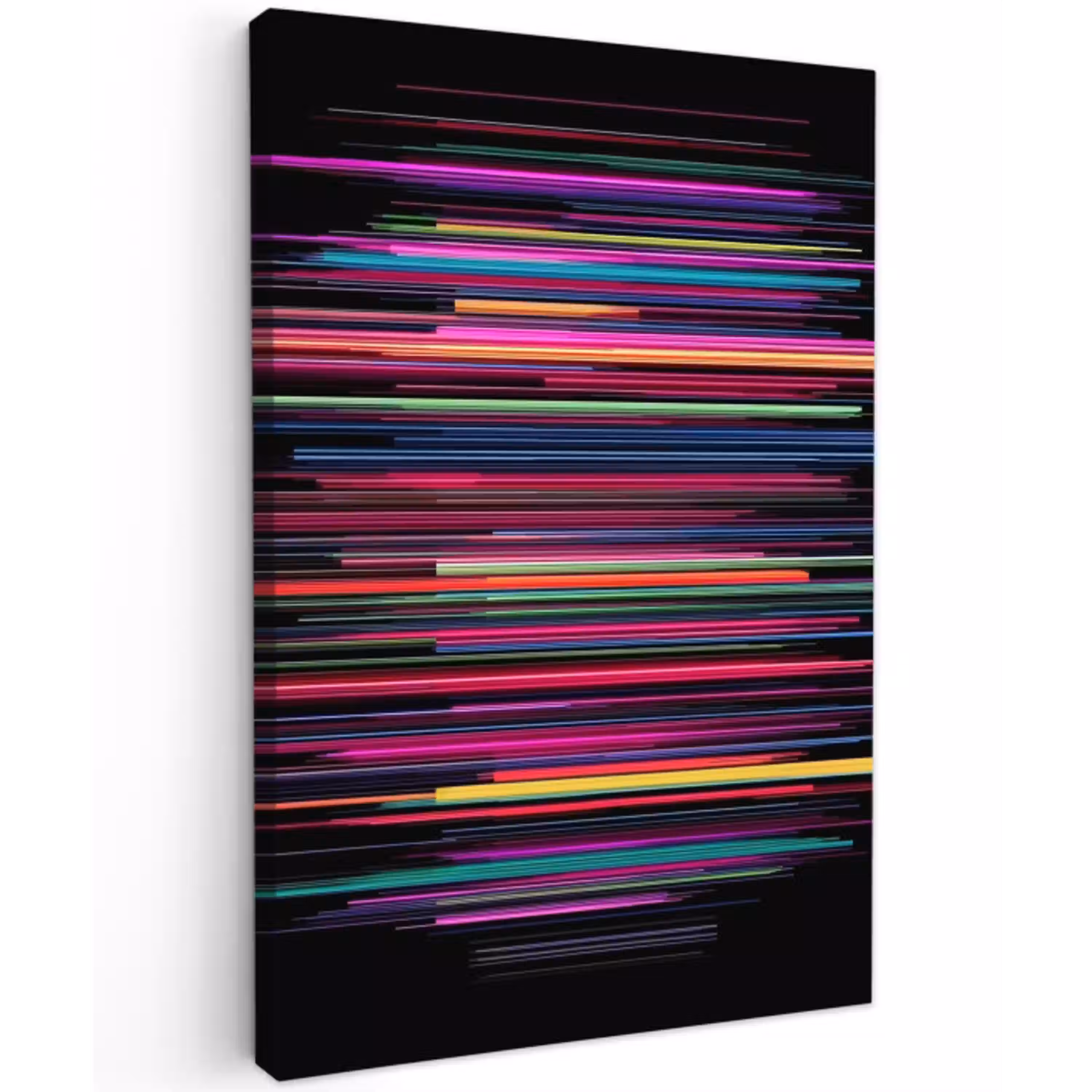 Gaming - Abstract - Lijnen - Horizontaal - Kleurrijk Tuinposter op houten frame 2 cm dik middel -3d