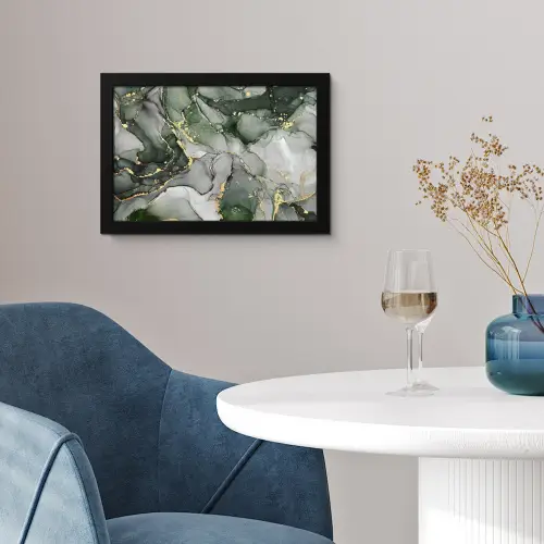 Luxe - Marmer - Groen fotolijst zwart zonder passe partout klein -sfeer4