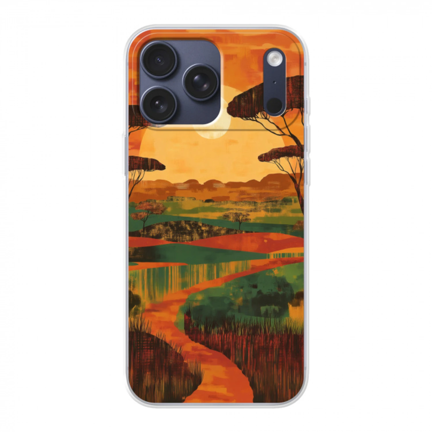 Landschap - Afrikaans - Zon Telefoonhoesje iPhone 17 Pro Max klein -3d