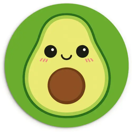 Avocado - Groen - Speels Wandcirkel kunststof plaat 5mm dik klein -3d