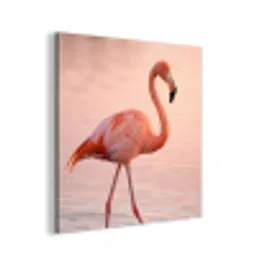 Flamingo - Water - Roze aluminium wit klein -3d