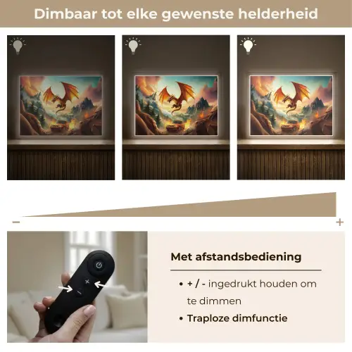 Draak - Auto - Bergen - Vuur Light Box met batterij (Wandlamp kind) middel -USP_dimbaarNL