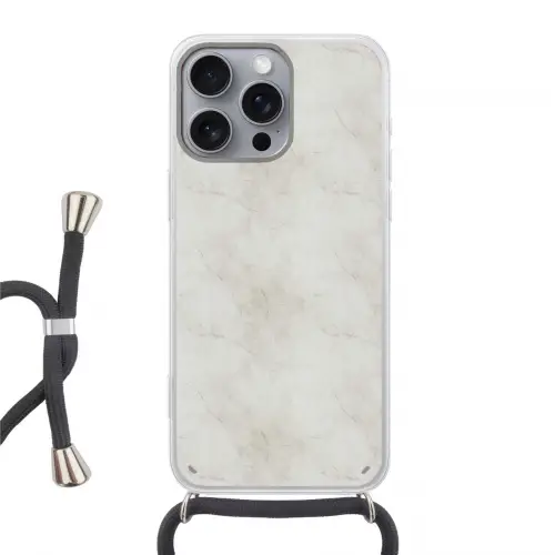 Grijs - Marmer - Aders Hoesje iPhone 16 Pro Max met koord klein 804 -3d