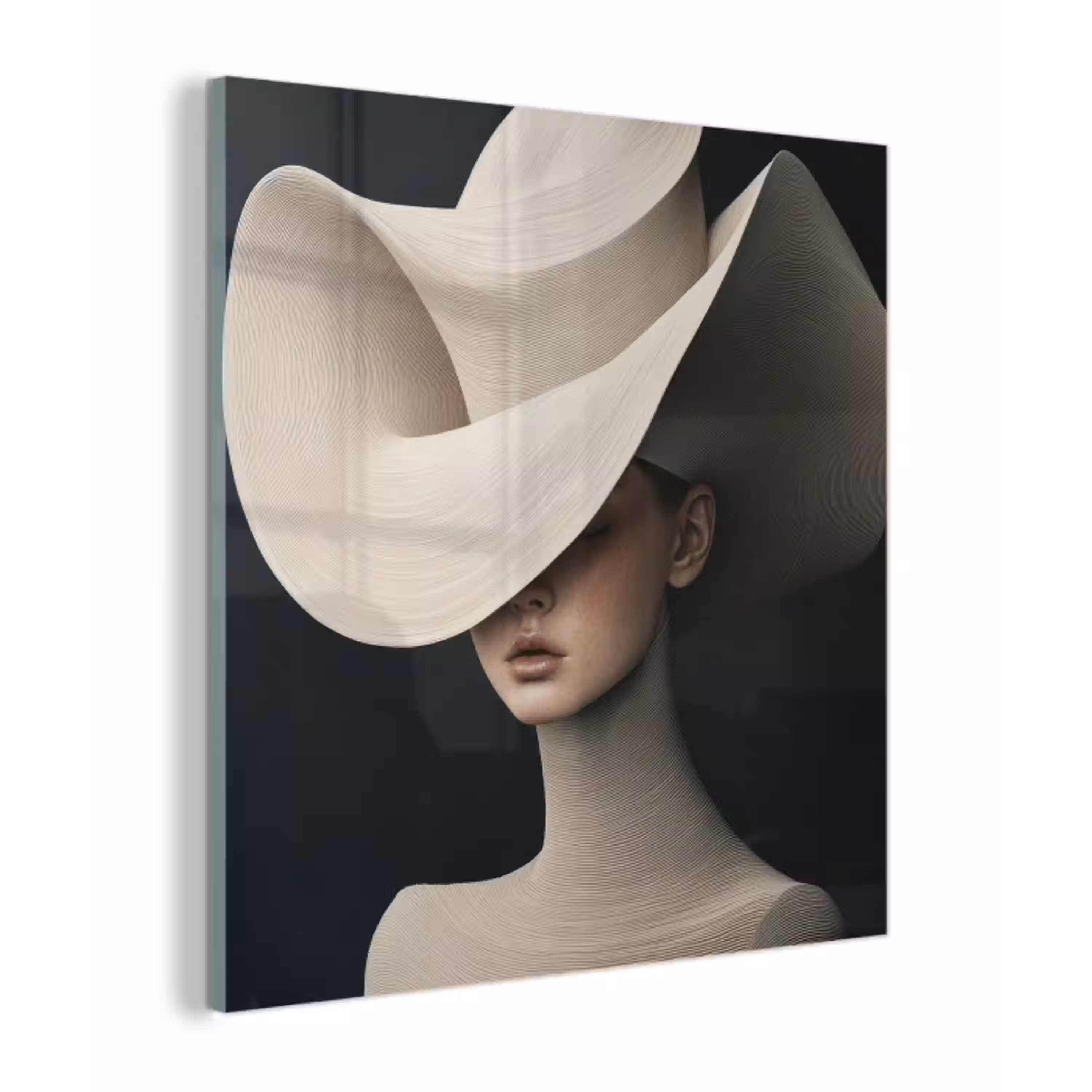 Vrouw - Golvende - Hoed plexiglas 5mm klein -z3d