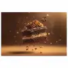 Taart - Chocolade - Eten - Brownie poster papier klein -3d