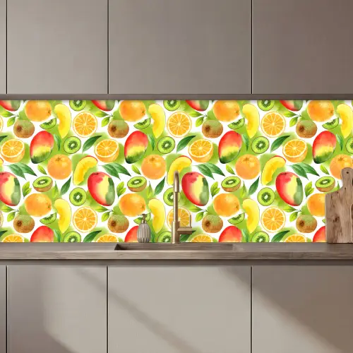 Kiwi - Sinasappel - Mango - Perzik keuken achterwand 2 middel 871 zz_3dshopping