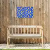 Abstract - Bloem - Blauw Tuinposter op houten frame 2 cm dik klein 845 -sfeer4