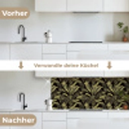 Botanisch - Bladeren - Groen keuken achterwand 2 middel 871 -voor-na_DE