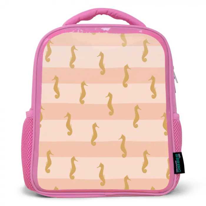 Zee - Dieren - Roze - Zeepaardje Kinderrugzak - Roze middel 863 -3d