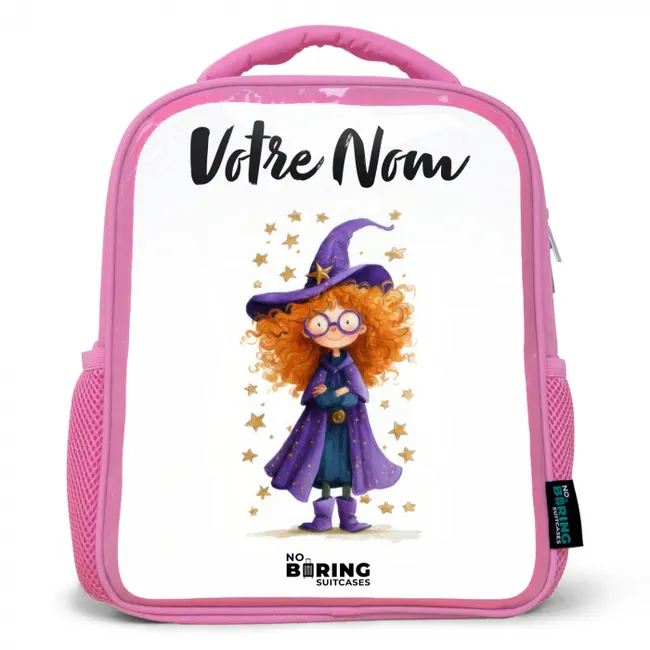 Sterrenmagie met krullen Kinderrugzak - Roze middel -3d