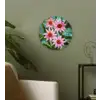 Bloemen - Roze - Glasmozaïek Wandcirkel kunststof plaat 5mm dik klein -sfeer3