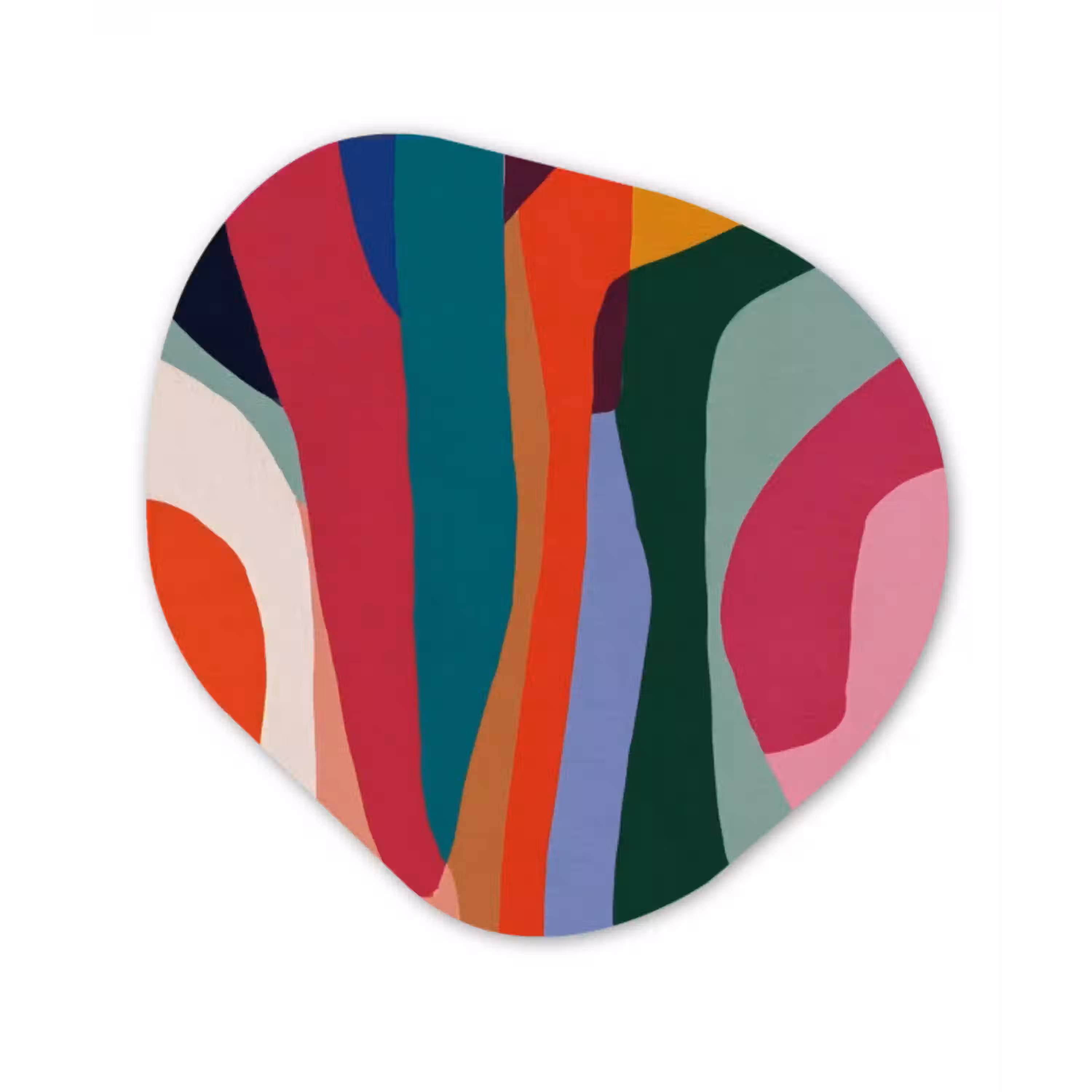Vormen - Bochten - Kleurrijk - Abstract Wandcirkel Organisch Plexiglas middel -3d