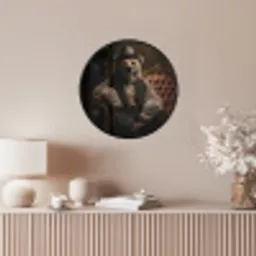 Ijsbeer - Hoed - Bril - Stoel Fotolijst rond zonder passe partout klein -sfeer3