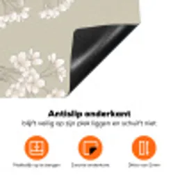 Sereen - Bloesem - Wit Inductie beschermer vinyl 3mm klein -zzzzzzz-td-onderkant