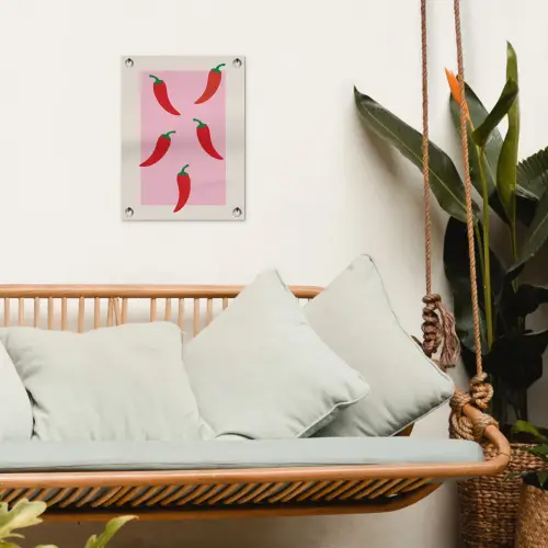 Pepers - Rood - Illustratie tuinposter los doek klein -sfeer7